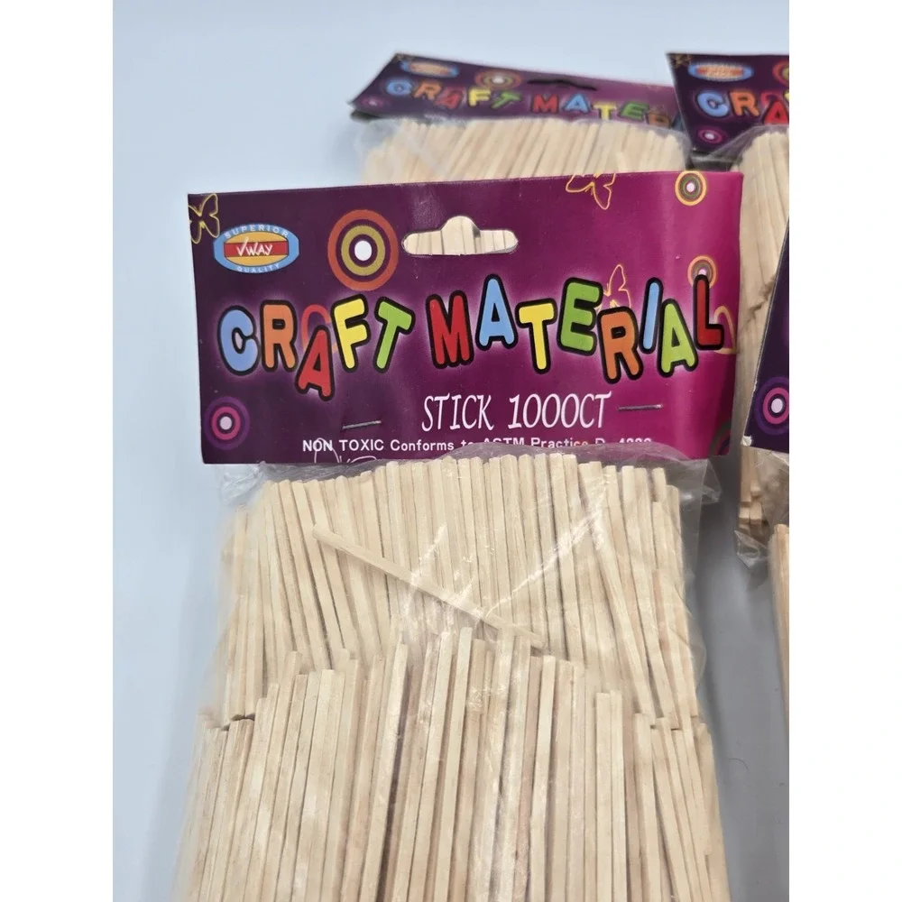 Craft Sticks VWAY Superior 100 Pack Conforms To ASTM Practice‎ D-4235 (4 BAGS)
